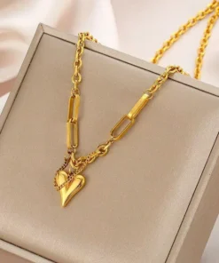 Heart Pendant Chain Necklace – Women’s Fashion Jewelry