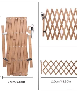 Adjustable Bamboo Pet Safety Gate – Retractable Dog & Cat Barrier Fence