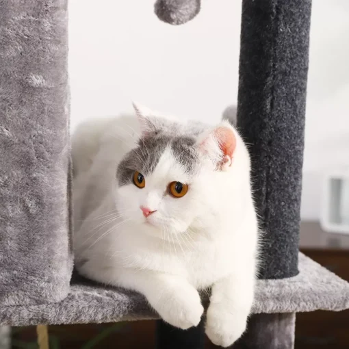 Multi-Layer Luxury Cat Tree House with Condo & Accessories