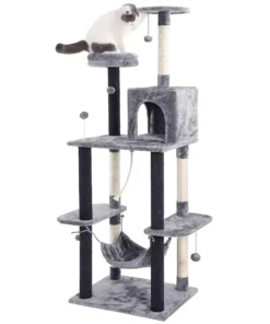 Multi-Layer Luxury Cat Tree House with Condo & Accessories
