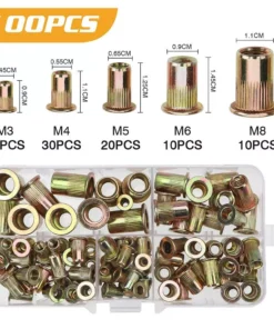 Efficient 100pcs Rivet Nut Set with Automatic Hand Threaded Tool