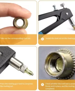 Efficient 100pcs Rivet Nut Set with Automatic Hand Threaded Tool