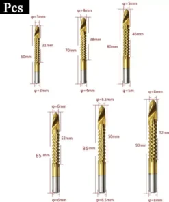 6 Pcs Twist Drill Bit Set