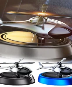 Solar-Powered Helicopter Car Air Freshener: Rotating Aroma Diffuser in 3 Elegant Colors