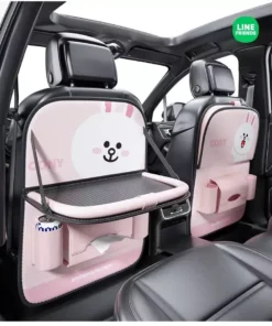 Luxury Leather Car Seat Back Organizer – Multi-Pocket Sunshade Storage Solution