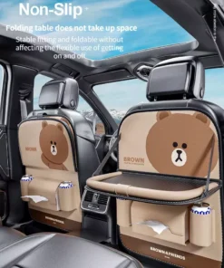 Luxury Leather Car Seat Back Organizer – Multi-Pocket Sunshade Storage Solution