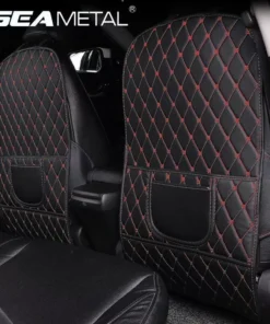Deluxe PU Leather Car Seat Back Protector with Storage