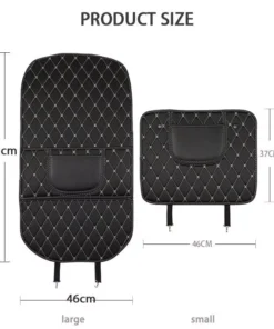 Deluxe PU Leather Car Seat Back Protector with Storage