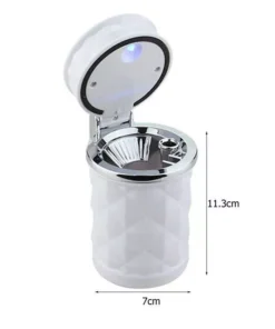 LED-Lit Portable Car Ashtray with Smoke Extractor