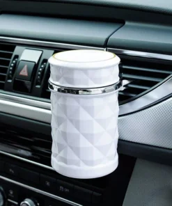 LED-Lit Portable Car Ashtray with Smoke Extractor
