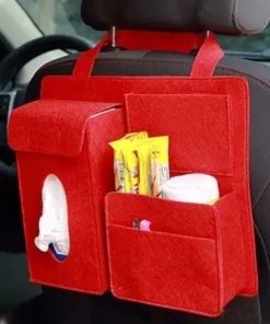 Multi-Pocket Felt Car Seat Organizer – Space-Saving Travel Storage Bag