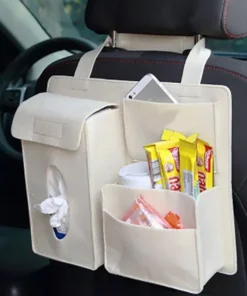Multi-Pocket Felt Car Seat Organizer – Space-Saving Travel Storage Bag