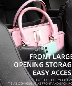 Luxury Leather Car Seat Organizer with Cup Holder & Tissue Pocket