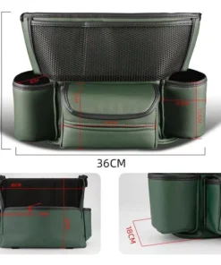 Luxury Leather Car Seat Organizer with Cup Holder & Tissue Pocket
