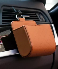Leather Car Air Vent Organizer for Essential Accessories