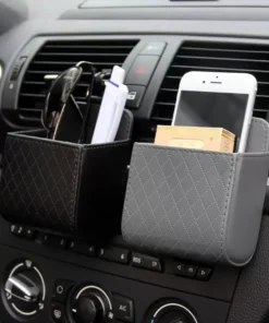 Leather Car Air Vent Organizer for Essential Accessories