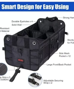 Car Trunk Organizer Durable Collapsible Cargo Storage for Car, SUV, Truck