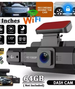 1080P HD Dash Cam with 360° Wide Angle, Night Vision, and G-Sensor