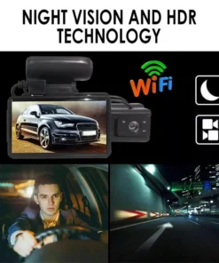 1080P HD Dash Cam with 360° Wide Angle, Night Vision, and G-Sensor