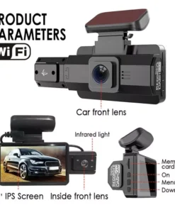 1080P HD Dash Cam with 360° Wide Angle, Night Vision, and G-Sensor