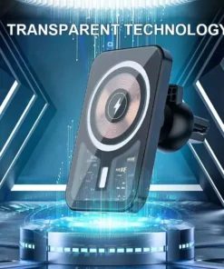 15W Fast Charging Magnetic Wireless Car Charger with Air Vent Phone Holder Stand for iPhone 12, 13, 14 Pro Max Series