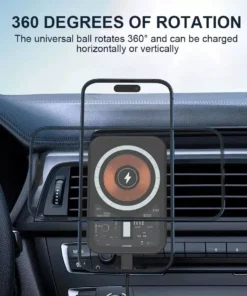15W Fast Charging Magnetic Wireless Car Charger with Air Vent Phone Holder Stand for iPhone 12, 13, 14 Pro Max Series