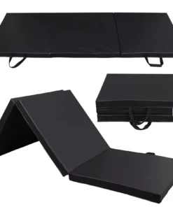 6’x2′ Tri-Fold Non-Slip PU Leather Exercise Mat for Gym, Yoga & Workouts