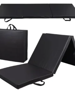 6’x2′ Tri-Fold Non-Slip PU Leather Exercise Mat for Gym, Yoga & Workouts
