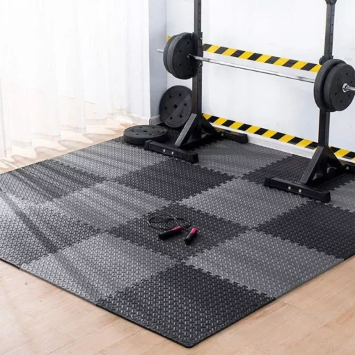 30x30cm Leaf Pattern Gym Mats – 12PC Non-Slip, Thick Fitness Floor Set