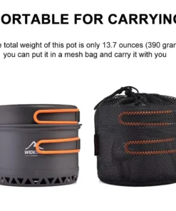 Outdoor Camping Cookware Set 2.3L, Lightweight Aluminum Pots for Hiking and Travel