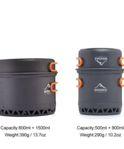 Outdoor Camping Cookware Set 2.3L, Lightweight Aluminum Pots for Hiking and Travel