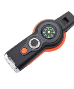 Multi-Purpose Outdoor Emergency Survival Tool with LED Light and Whistle