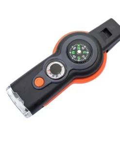 Multi-Purpose Outdoor Emergency Survival Tool with LED Light and Whistle