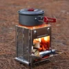 Compact Stainless Steel Folding Wood Stove – Portable BBQ Grill for Outdoor Adventures
