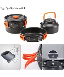Portable Aluminum Camping Cookware Set – Nonstick Outdoor Cooking Gear for Hiking, Picnics & BBQ