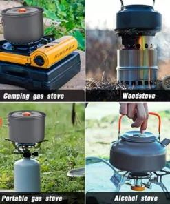 Portable Aluminum Camping Cookware Set – Nonstick Outdoor Cooking Gear for Hiking, Picnics & BBQ