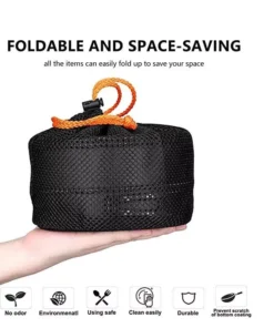 Portable Aluminum Camping Cookware Set – Nonstick Outdoor Cooking Gear for Hiking, Picnics & BBQ