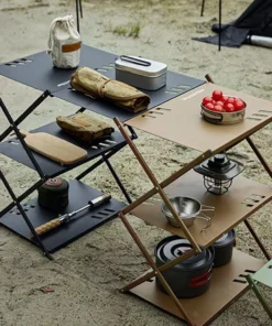 Multi-Level Portable Folding Camping Shelf – Aluminum Outdoor BBQ Table Rack