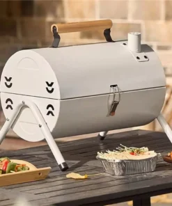 Portable Dual Cooking Area Charcoal Grill – Smoke-Free, Easy Carry BBQ for Outdoor Adventures