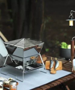 Compact Stainless Steel Portable Folding BBQ & Grill – Ideal for Camping and Outdoor Cooking