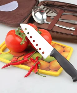 Compact 7-Piece Camping Kitchen Utensil Set with Portable Carrying Bag