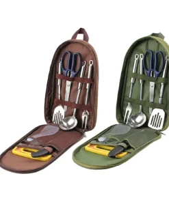 Compact 7-Piece Camping Kitchen Utensil Set with Portable Carrying Bag