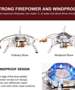 Compact Wind-Proof Camping Gas Burner for Outdoor Adventures