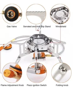 Compact Wind-Proof Camping Gas Burner for Outdoor Adventures