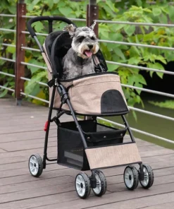 Lightweight Pet Stroller for Dogs & Cats with 360° Rotating Wheels