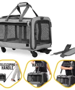 Mesh Dog Carrier with Wheels