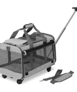 Mesh Dog Carrier with Wheels