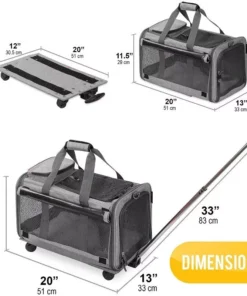 Mesh Dog Carrier with Wheels