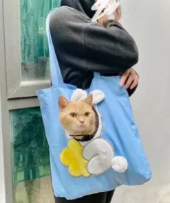 Stylish Canvas Pet Travel Tote for Cats & Small Dogs