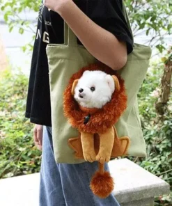 Compact Cotton Canvas Pet Carrier Suitable for Small Cats & Dogs